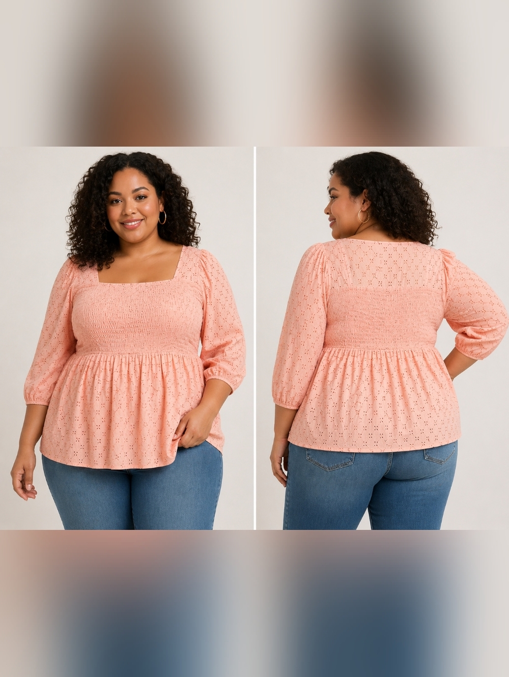 Torrid Voile Eyelet Smocked Babydoll Top